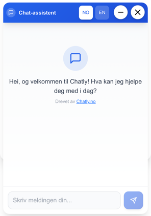 Chatbot-widget integrert på nettside